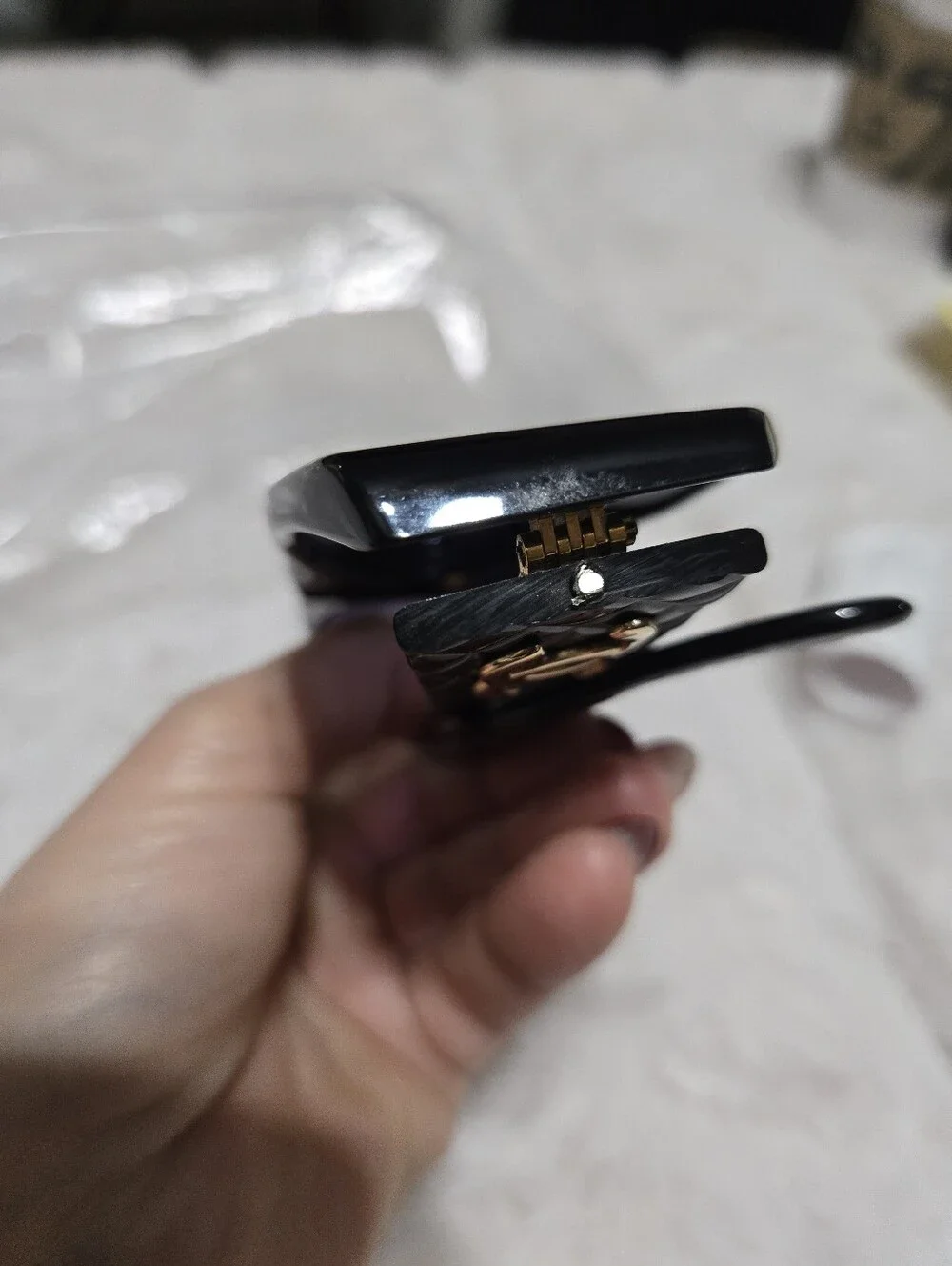 CHANEL 01450 94305 Black Gold CC Cocomark Sunglasses EUC